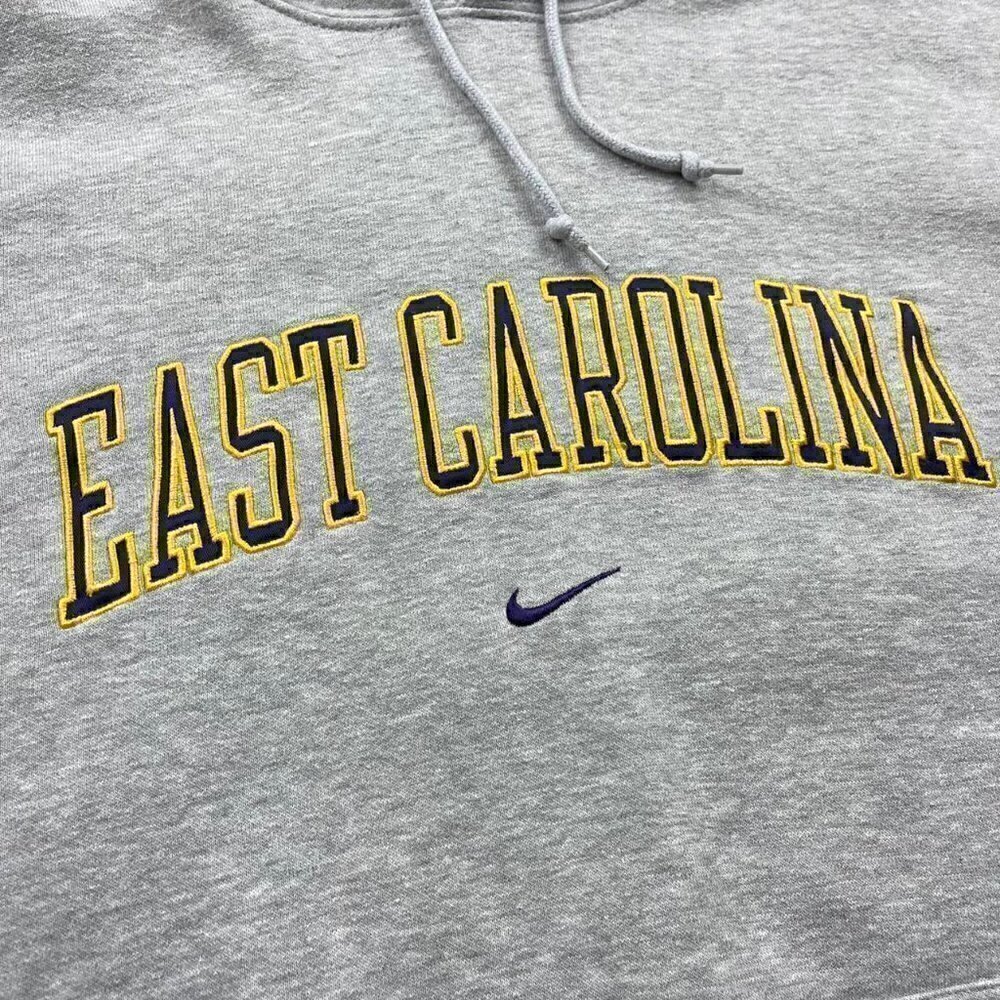 Vintage college hoodie sweatshirt rare grail Nike center check East Carolina - Picture 2 of 5